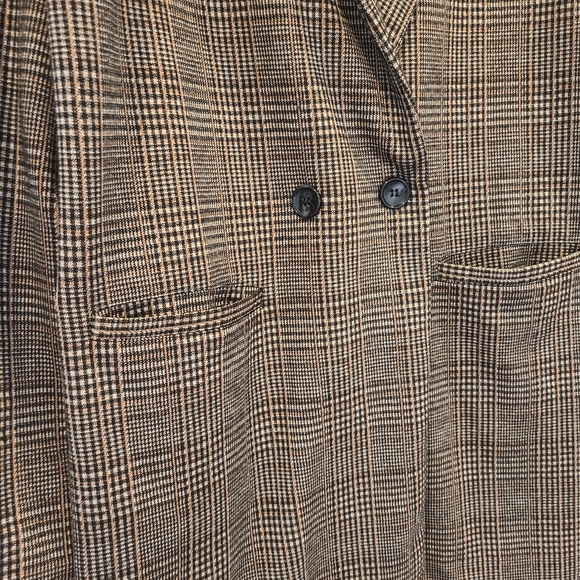 Sanctuary Carlton Brown Plaid Long Knit  Blazer Coat - Picture 3 of 8